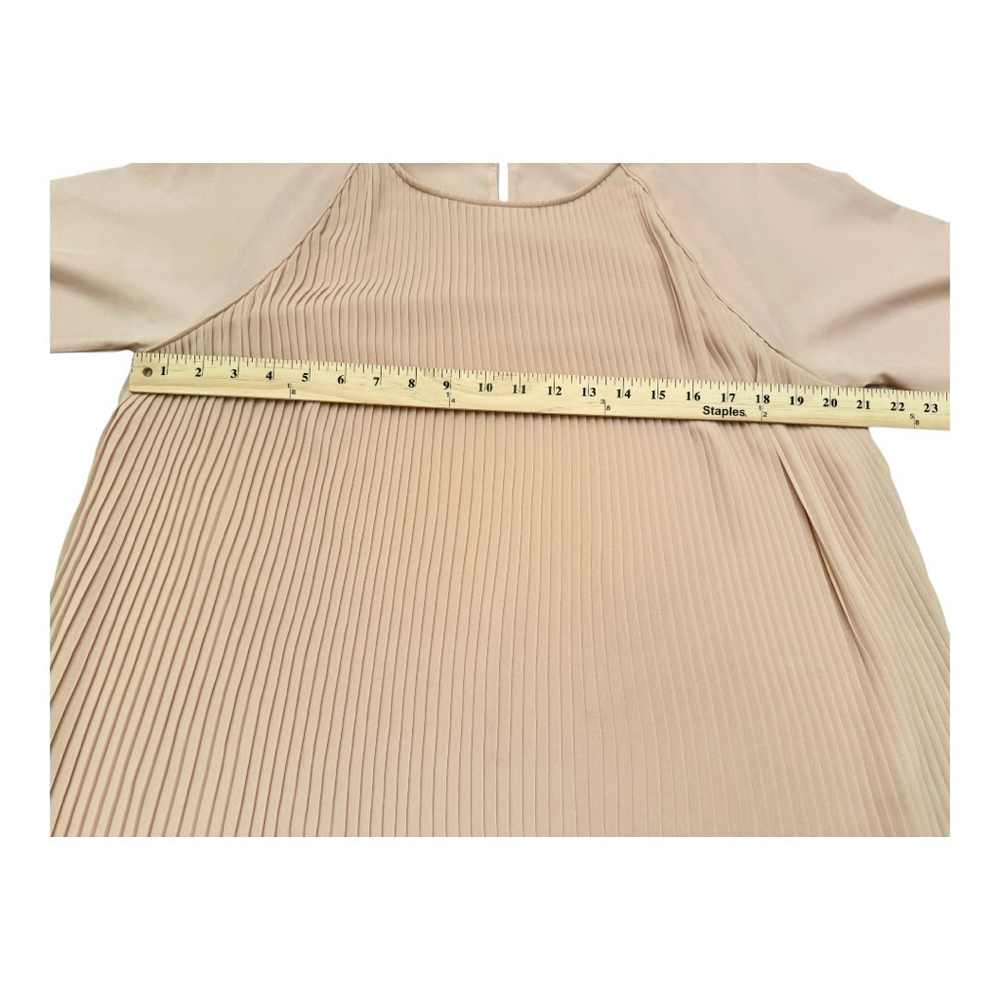 Calvin Klein Women's Pink Pleated Long Sleeve Blouse Top L - Picture 9 of 10